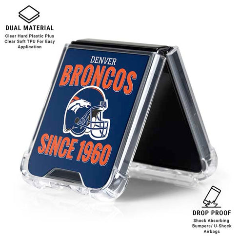 NFL Denver Broncos Helmet Galaxy Z Flip6 Clear Case
